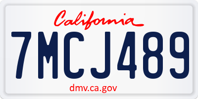 CA license plate 7MCJ489