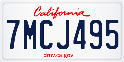 CA license plate 7MCJ495