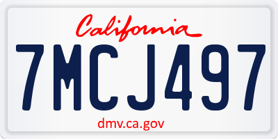 CA license plate 7MCJ497