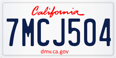 CA license plate 7MCJ504