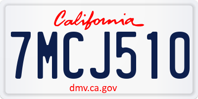 CA license plate 7MCJ510