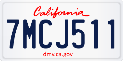 CA license plate 7MCJ511