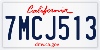 CA license plate 7MCJ513