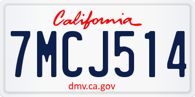 CA license plate 7MCJ514