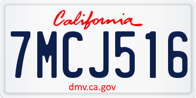 CA license plate 7MCJ516