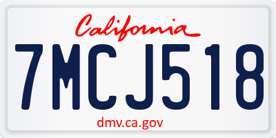 CA license plate 7MCJ518