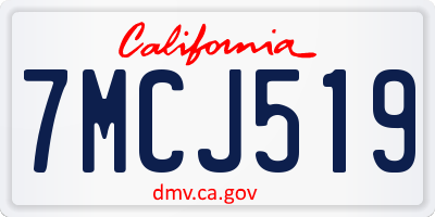 CA license plate 7MCJ519