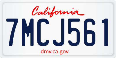CA license plate 7MCJ561