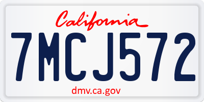 CA license plate 7MCJ572
