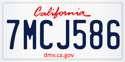 CA license plate 7MCJ586