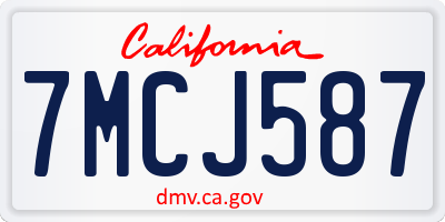 CA license plate 7MCJ587