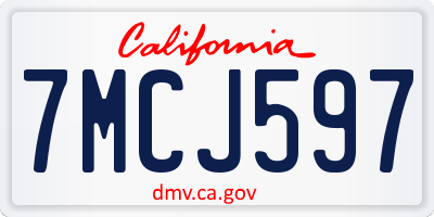 CA license plate 7MCJ597