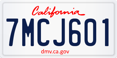 CA license plate 7MCJ601