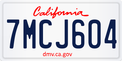 CA license plate 7MCJ604