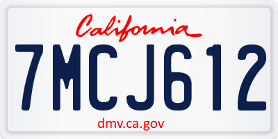 CA license plate 7MCJ612