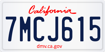 CA license plate 7MCJ615
