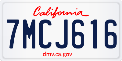 CA license plate 7MCJ616