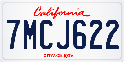 CA license plate 7MCJ622