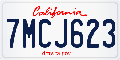 CA license plate 7MCJ623