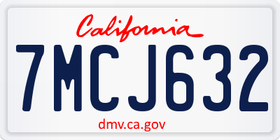 CA license plate 7MCJ632