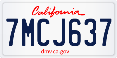 CA license plate 7MCJ637