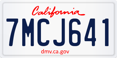 CA license plate 7MCJ641