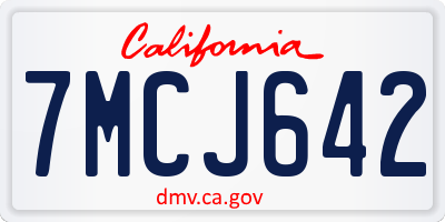 CA license plate 7MCJ642