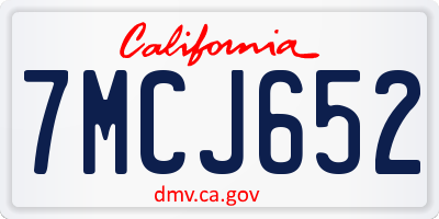 CA license plate 7MCJ652