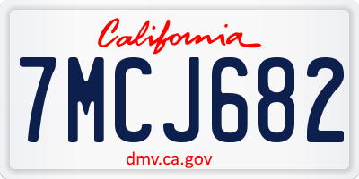 CA license plate 7MCJ682