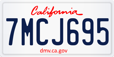 CA license plate 7MCJ695