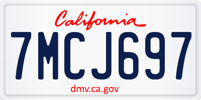 CA license plate 7MCJ697