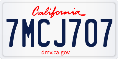 CA license plate 7MCJ707