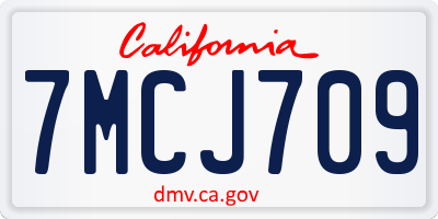 CA license plate 7MCJ709