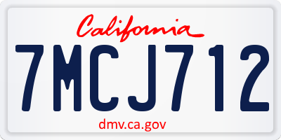 CA license plate 7MCJ712