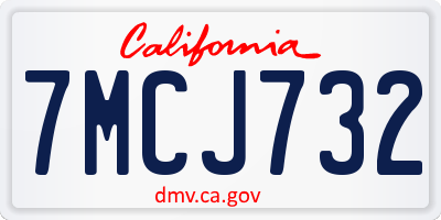 CA license plate 7MCJ732