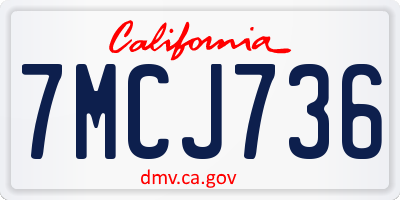 CA license plate 7MCJ736