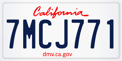 CA license plate 7MCJ771