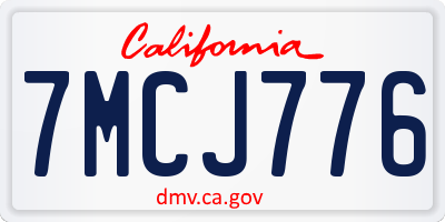 CA license plate 7MCJ776