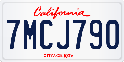 CA license plate 7MCJ790