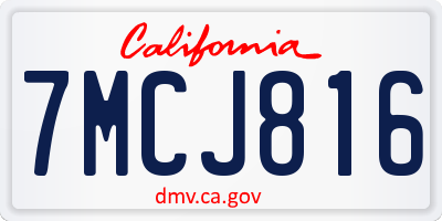 CA license plate 7MCJ816