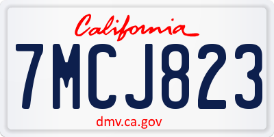 CA license plate 7MCJ823