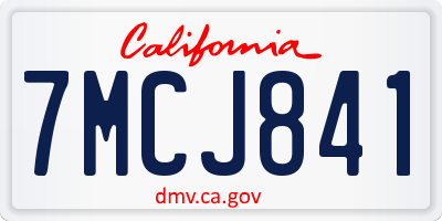 CA license plate 7MCJ841