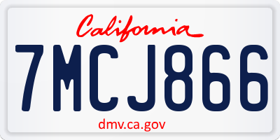 CA license plate 7MCJ866