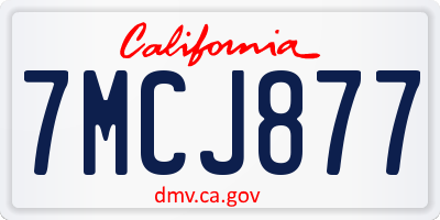 CA license plate 7MCJ877
