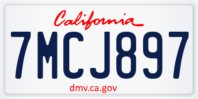 CA license plate 7MCJ897