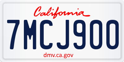CA license plate 7MCJ900
