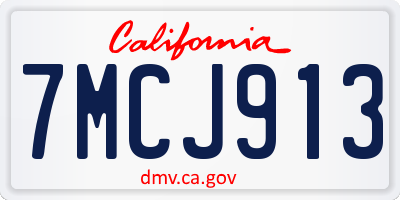 CA license plate 7MCJ913