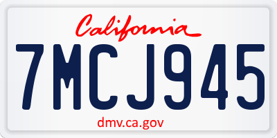 CA license plate 7MCJ945