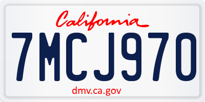 CA license plate 7MCJ970