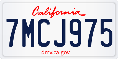 CA license plate 7MCJ975